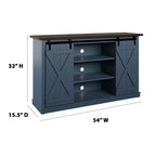 Portes coulissantes de style grange, meuble TV en peuplier de 137 cm, console multimédia