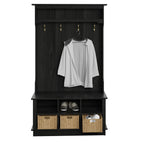 Porte-manteau d'entrée avec paniers et rangements ouverts