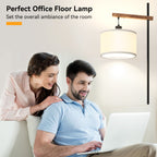 Lampadaire arqué en bois de style classique moderne de 61 pouces 