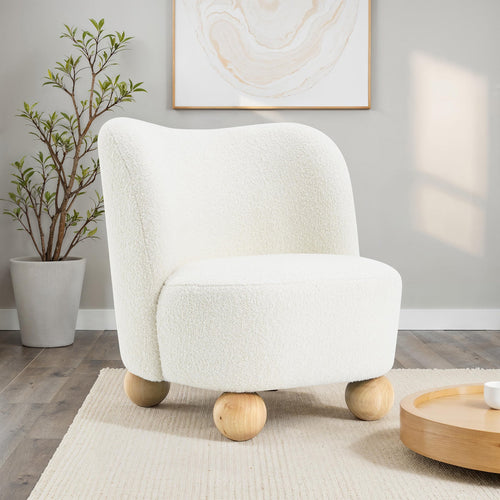 Fauteuil d'appoint incurvé en boucle avec pieds boule