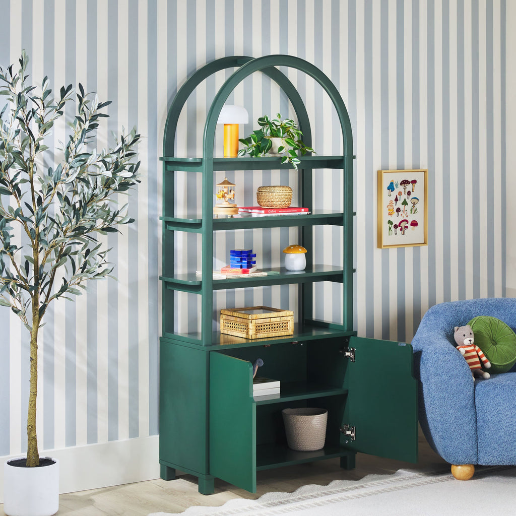 Bibliothèque moderne Zoey en bois arqué