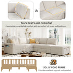 Walker Edison | Canapé d'angle modulaire en forme de L avec rangement et ports USB 