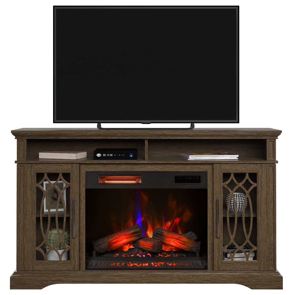 Duraflame ? Meuble TV/console multimédia avec cheminée électrique infrarouge de style ferme moderne et télécommande