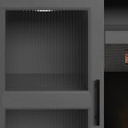 Duraflame ? Meuble TV avec cheminée électrique et porte en verre cannelé