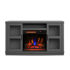 Duraflame ? Meuble TV avec cheminée électrique et porte en verre cannelé