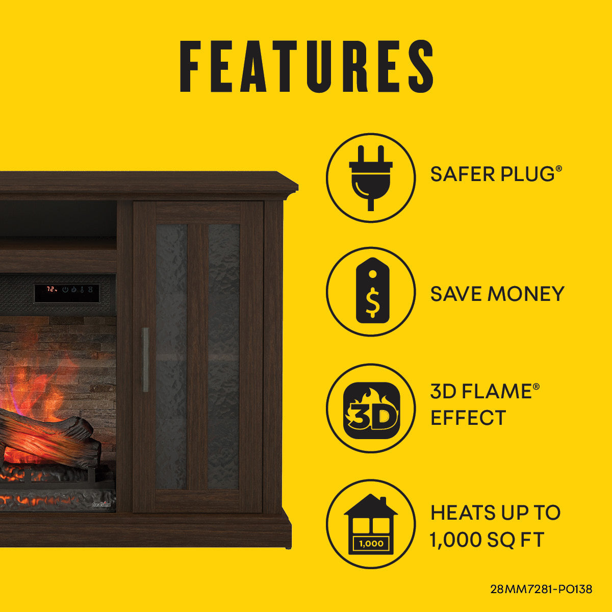 Duraflame ? Meuble TV avec cheminée électrique de style ferme