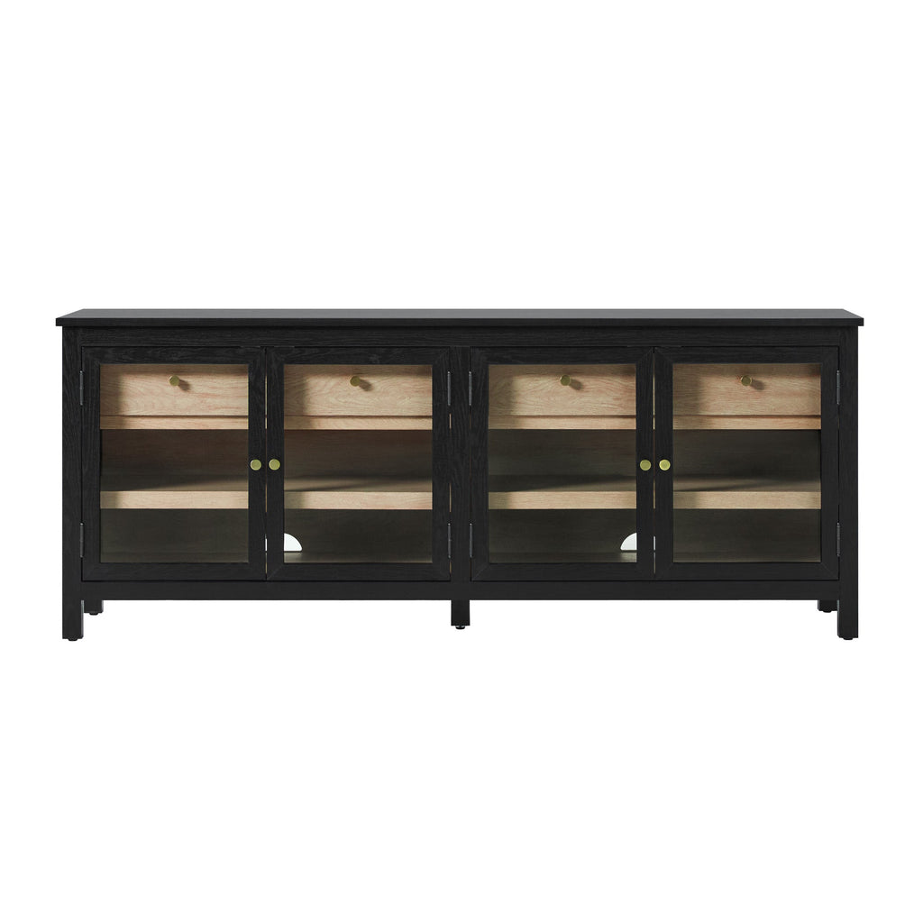 Buffet/meuble TV Harlow traditionnel à porte vitrée, montage facile