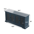 Meuble TV avec portes en verre trempé au design classique 