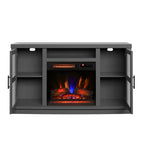 Duraflame ? Meuble TV avec cheminée électrique et porte en verre cannelé