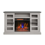 Duraflame ? Meuble TV avec cheminée électrique bicolore en chêne et flammes 3D