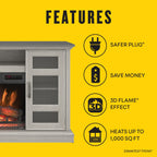 Duraflame ? Meuble TV avec cheminée électrique bicolore en chêne et flammes 3D