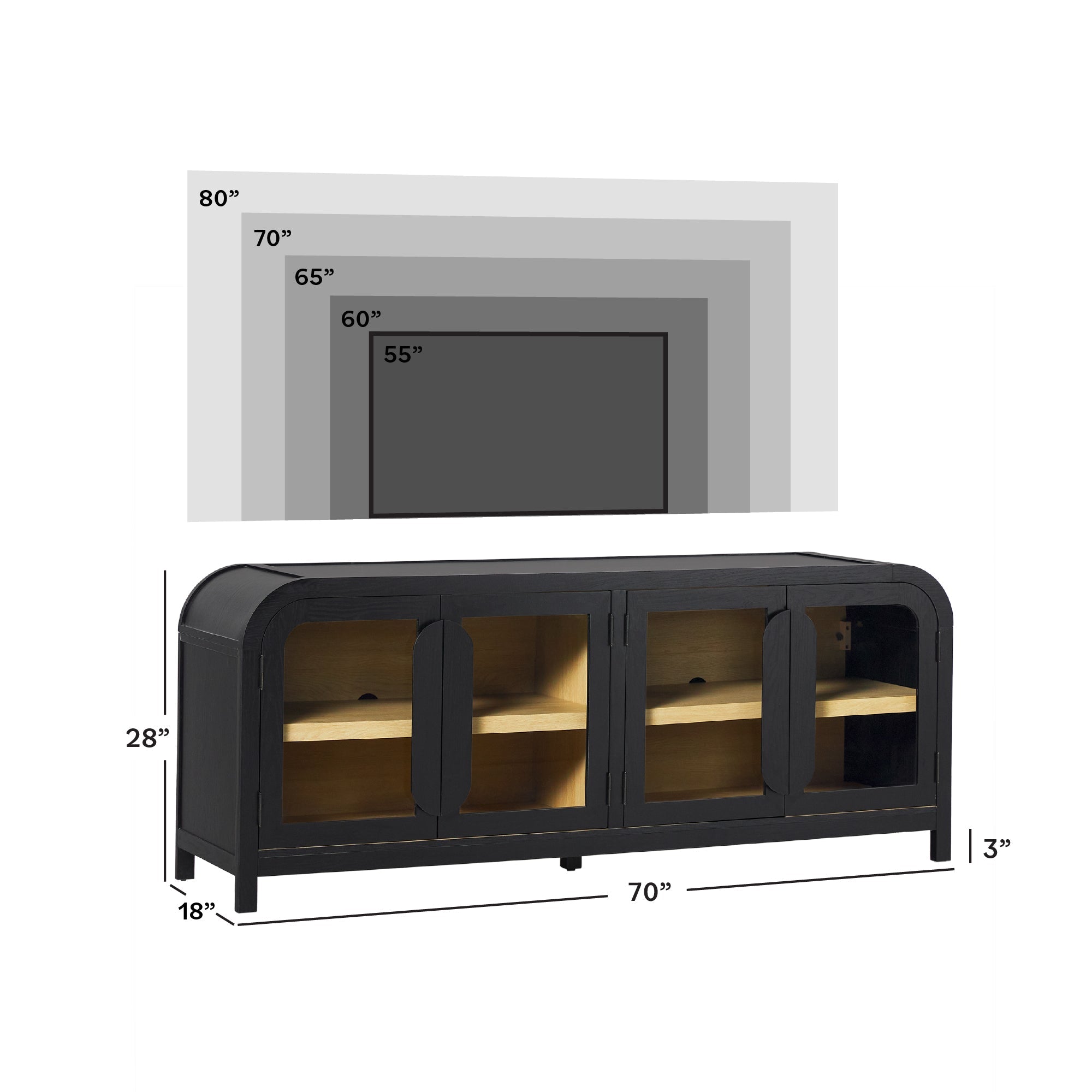 Support TV Chantelle Modern Curve facile à assembler