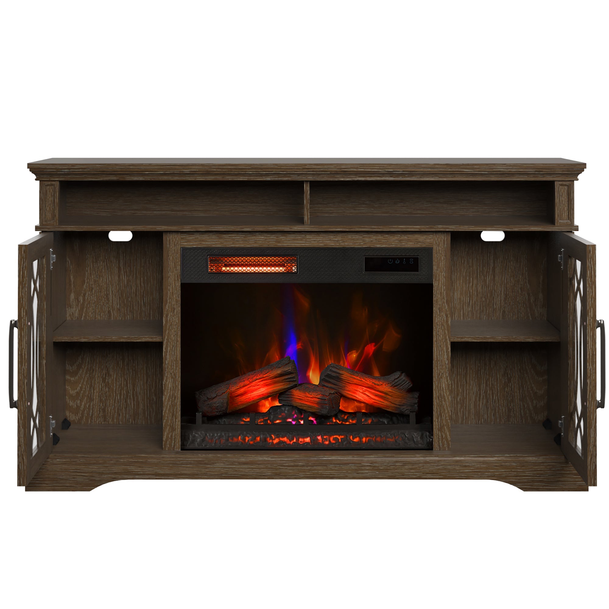 Duraflame ? Meuble TV/console multimédia avec cheminée électrique infrarouge de style ferme moderne et télécommande