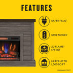 Duraflame ? Cheminée électrique murale à lambris de style ferme